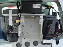 Arrangement of sensors inside array without cowling.