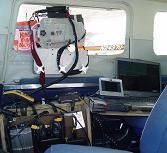 Sensor array from inside the cockpit.